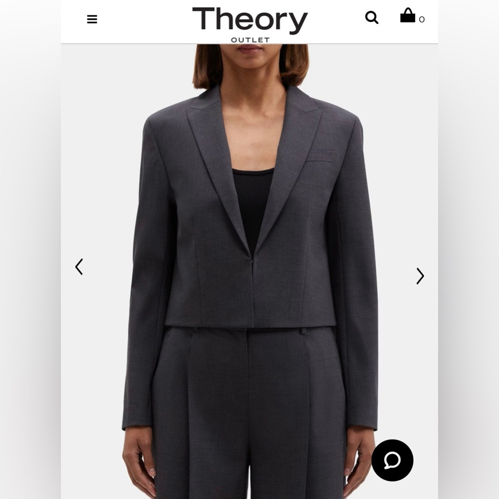 THEORY Crop Jacket & Pleated Pant Suit in Wool Size 4 Will sell separately NWOT